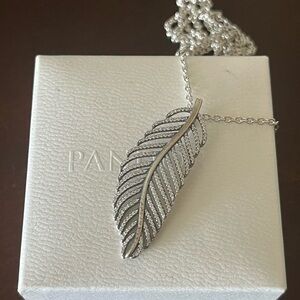 Pandora Feather Long Necklace